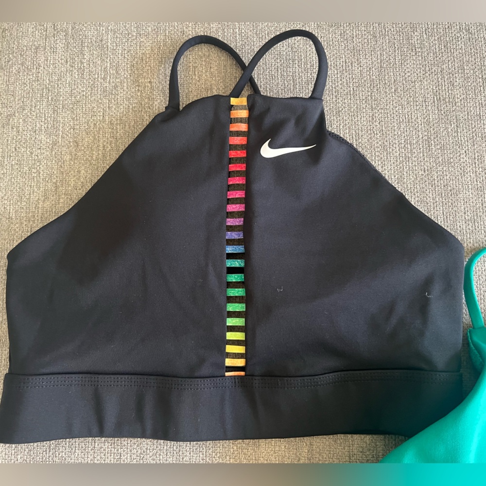 Nike Black Bra with Multicolor Stripe